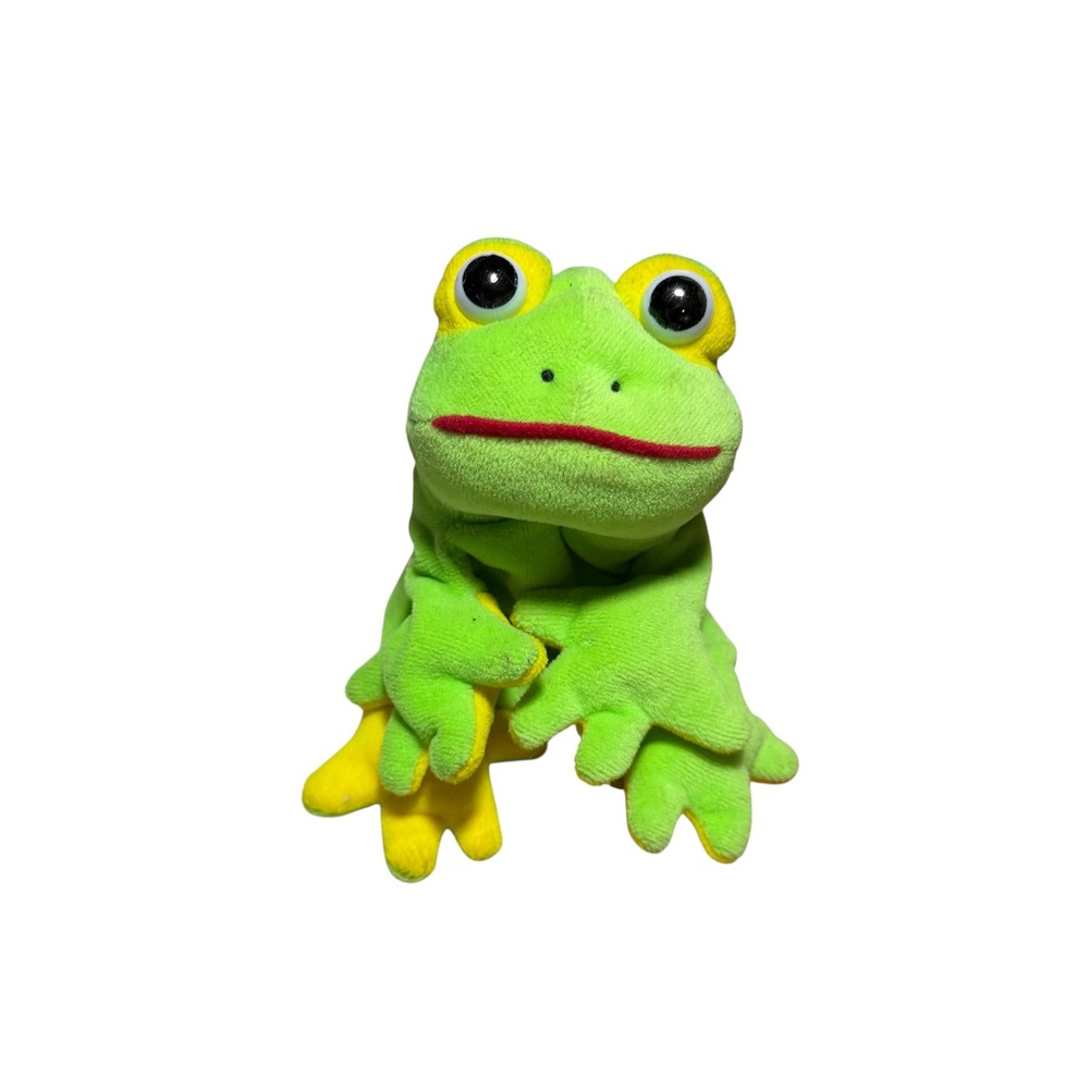 GMA Access Inc Green Frog Plush Stuffed Animal Weighted Bean Bag Toy 8 inch